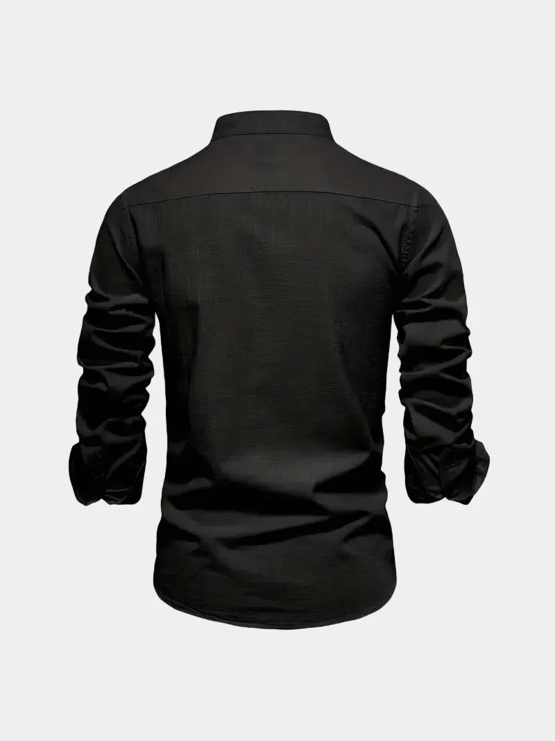 Chemise homme col mao à manches longues boutonnée 14