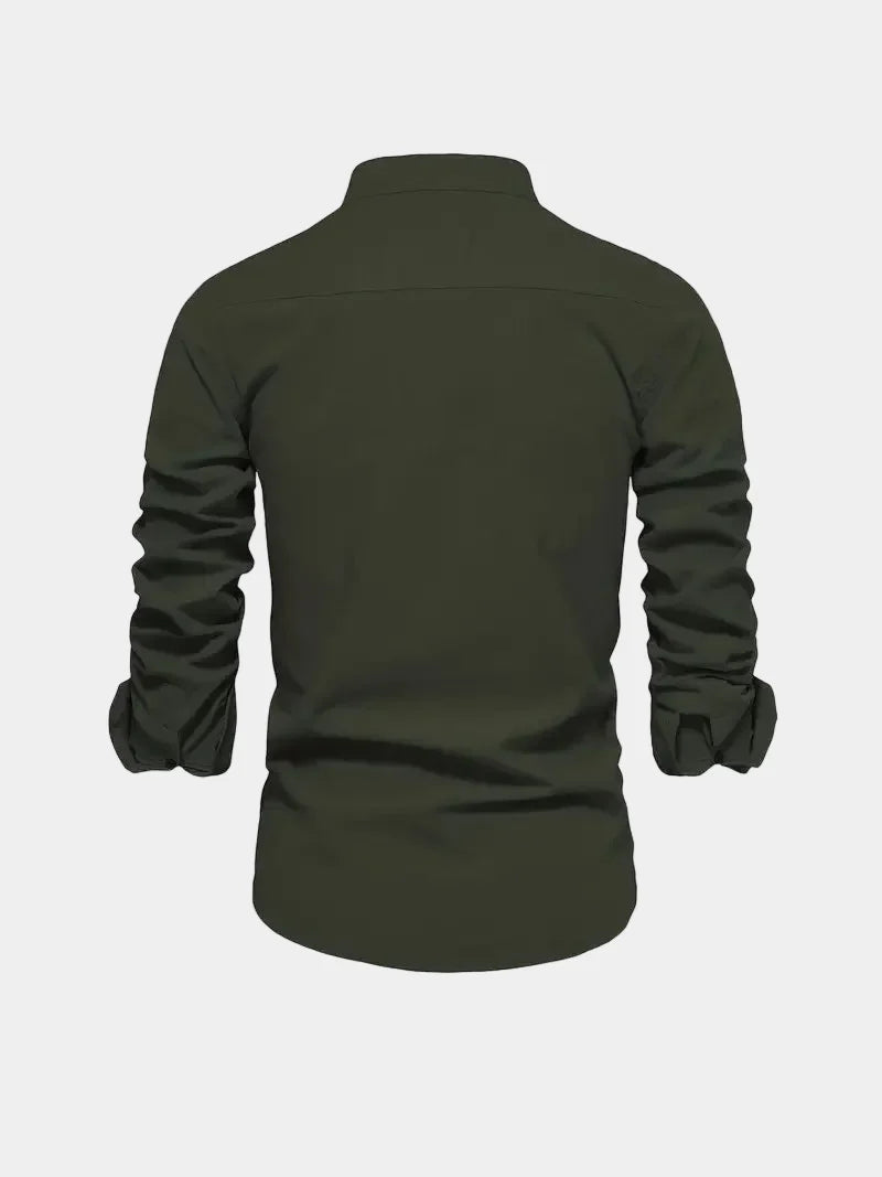 Chemise homme col mao à manches longues boutonnée 15