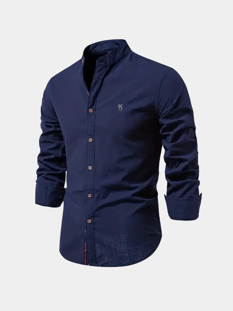 Chemise homme col mao à manches longues boutonnée 6