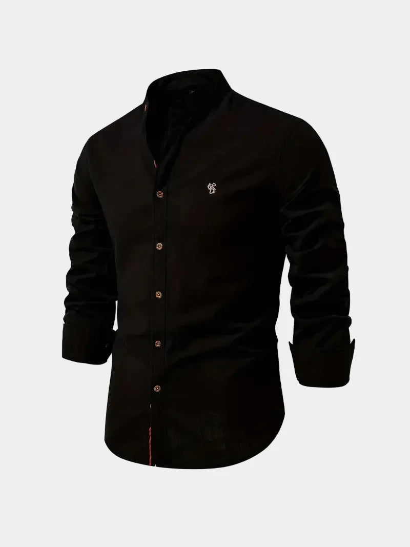 Chemise homme col mao à manches longues boutonnée 8