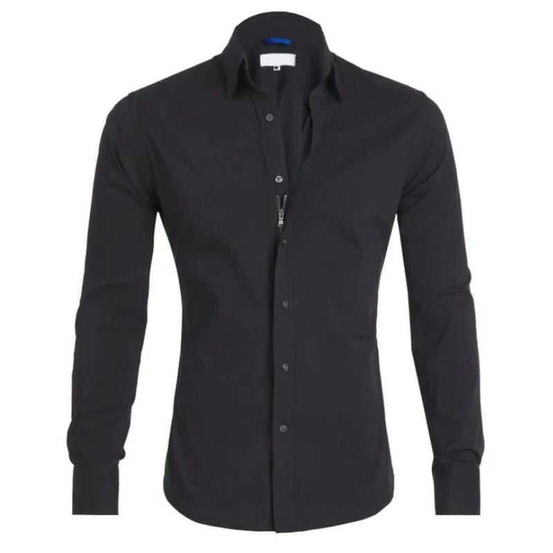Chemise homme infroissable à manches longues et fermeture zippée 1