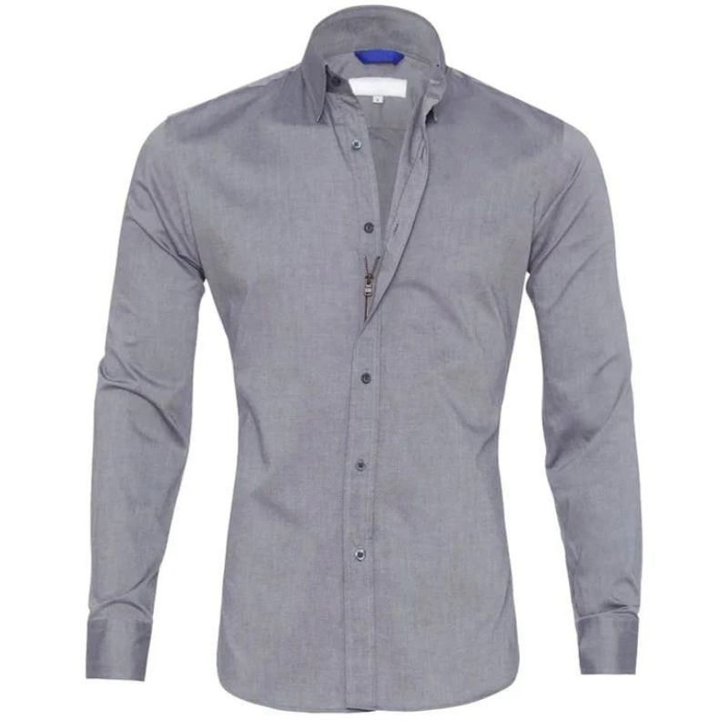Chemise homme infroissable à manches longues et fermeture zippée 6