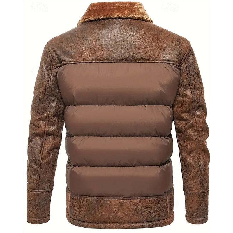 Doudoune homme à col fausse-fourrure et doublure polaire 4