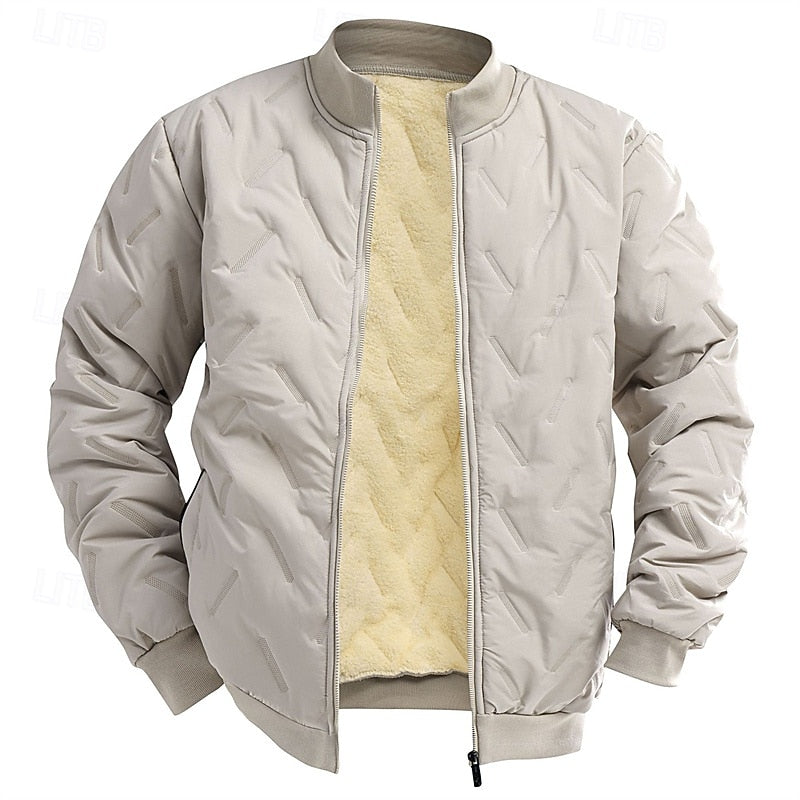 Doudoune homme bomber texturée à doublure polaire 1