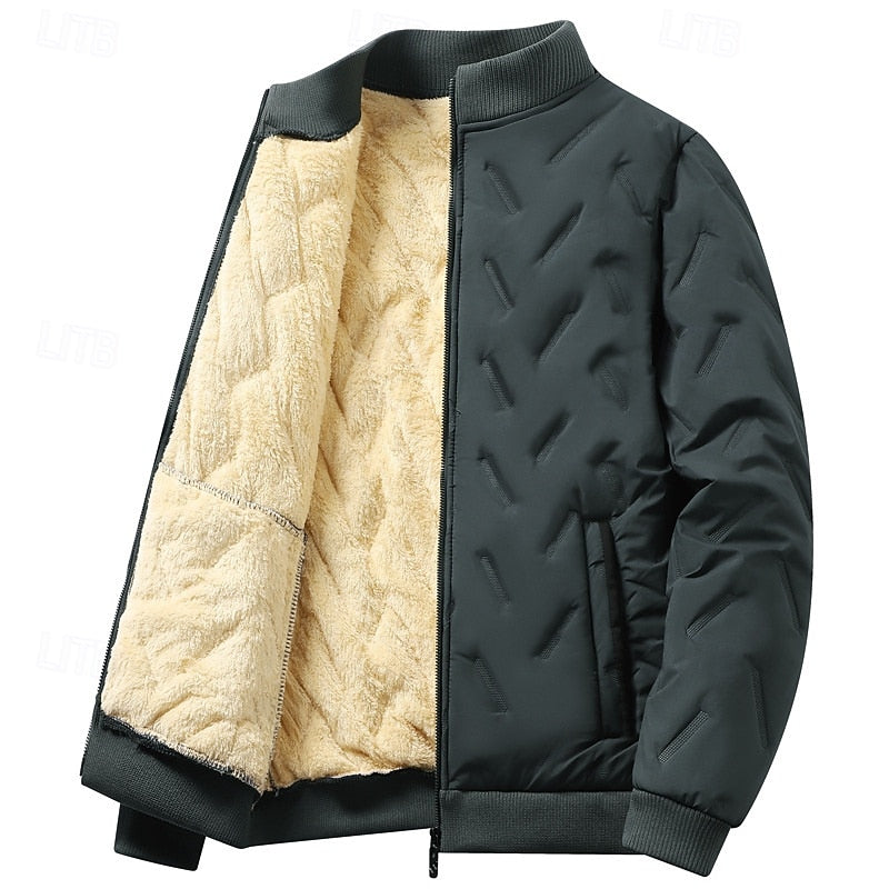 Doudoune homme bomber texturée à doublure polaire 4