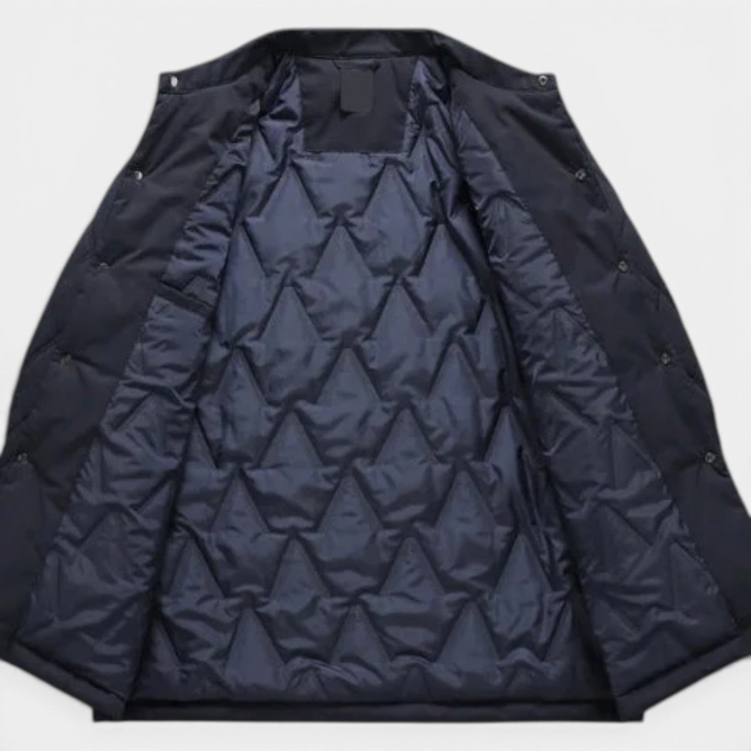 Doudoune homme boutonnée à matelassage losange et col chemise 3
