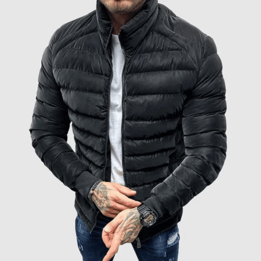 Doudoune homme en duvet à col montant en coton 1