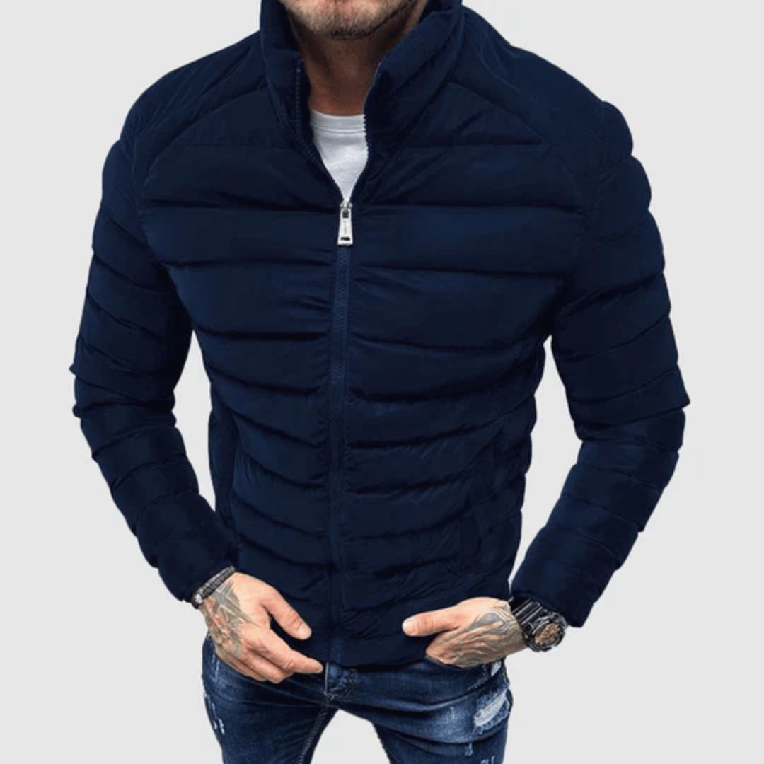Doudoune homme en duvet à col montant en coton 2