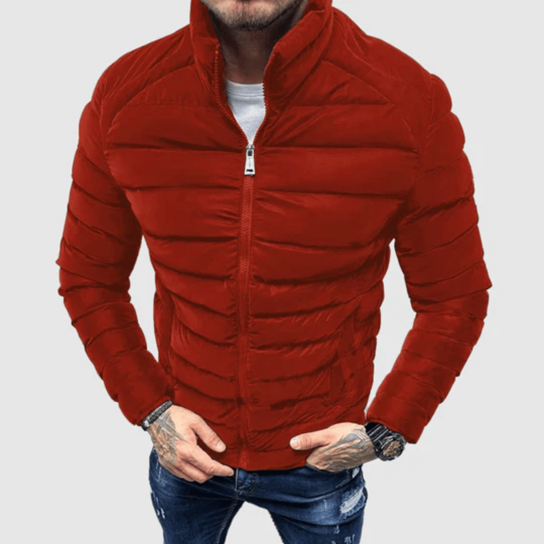Doudoune homme en duvet à col montant en coton 4