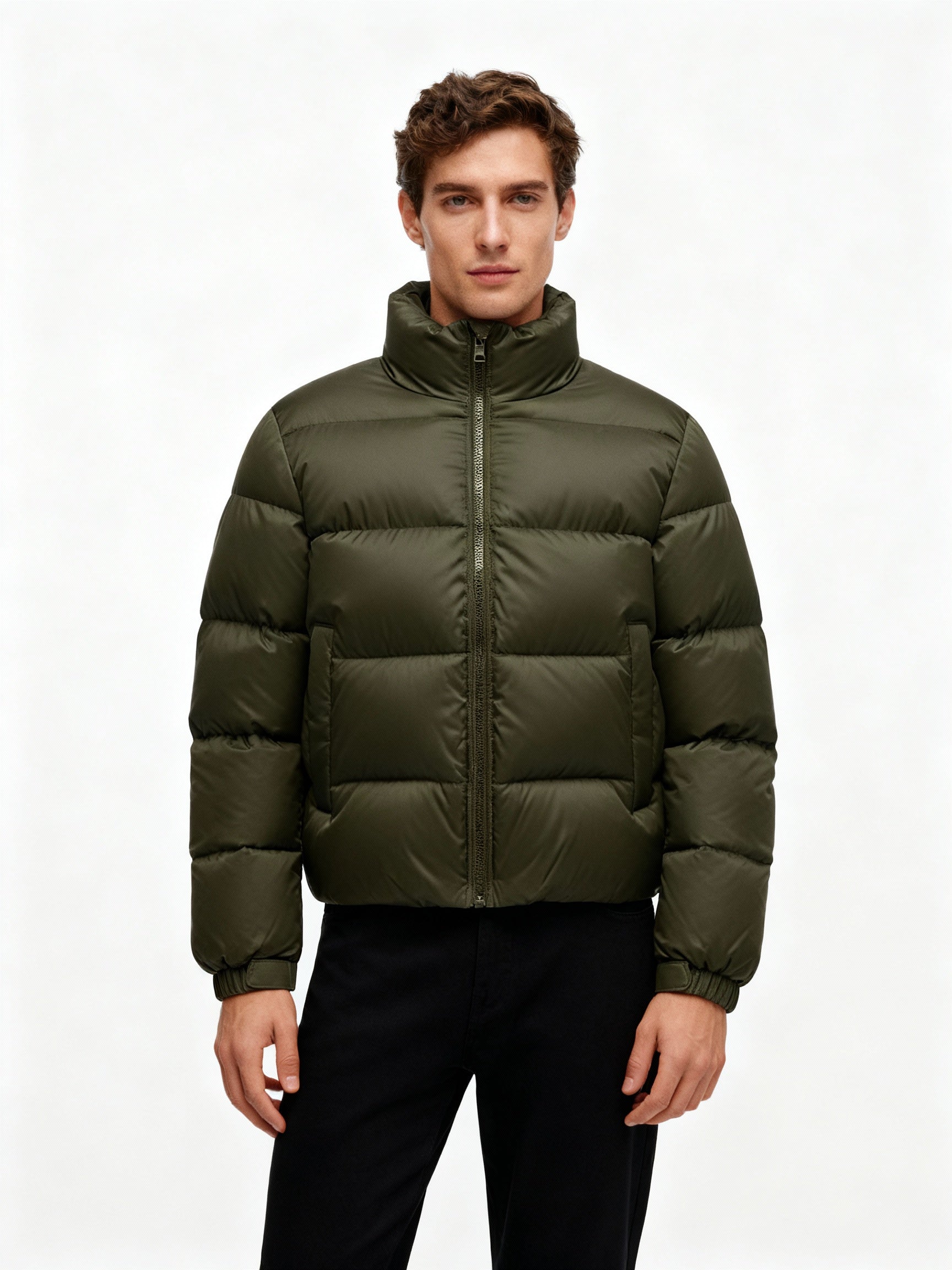 Doudoune homme en duvet à col montant haut 6