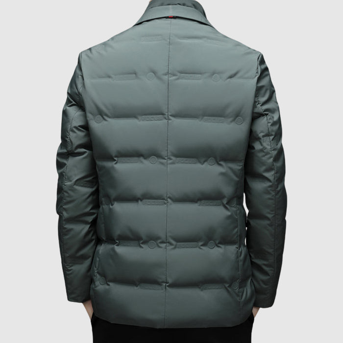 Doudoune homme en duvet zippée à col cranté 5
