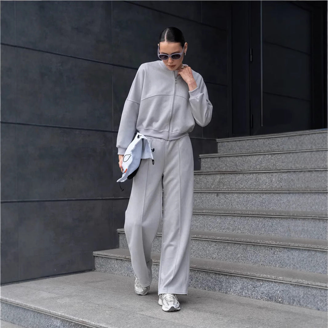 Ensemble velours femme deux pièces, veste courte et pantalon taille haute 10