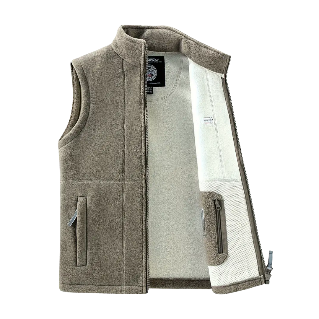 Gilet polaire homme sans manches à col montant et poches zippées 2