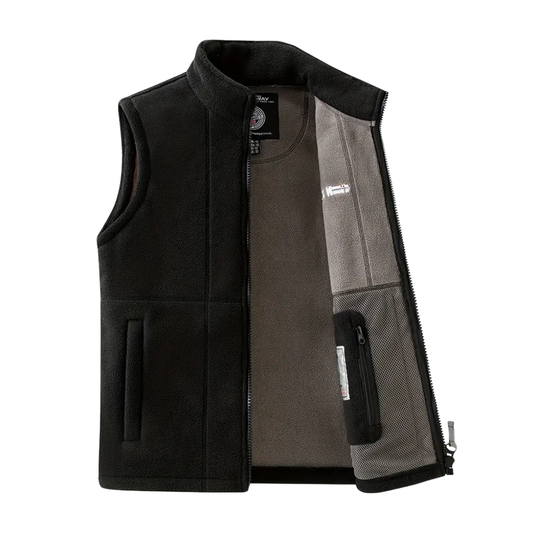 Gilet polaire homme sans manches à col montant et poches zippées 3