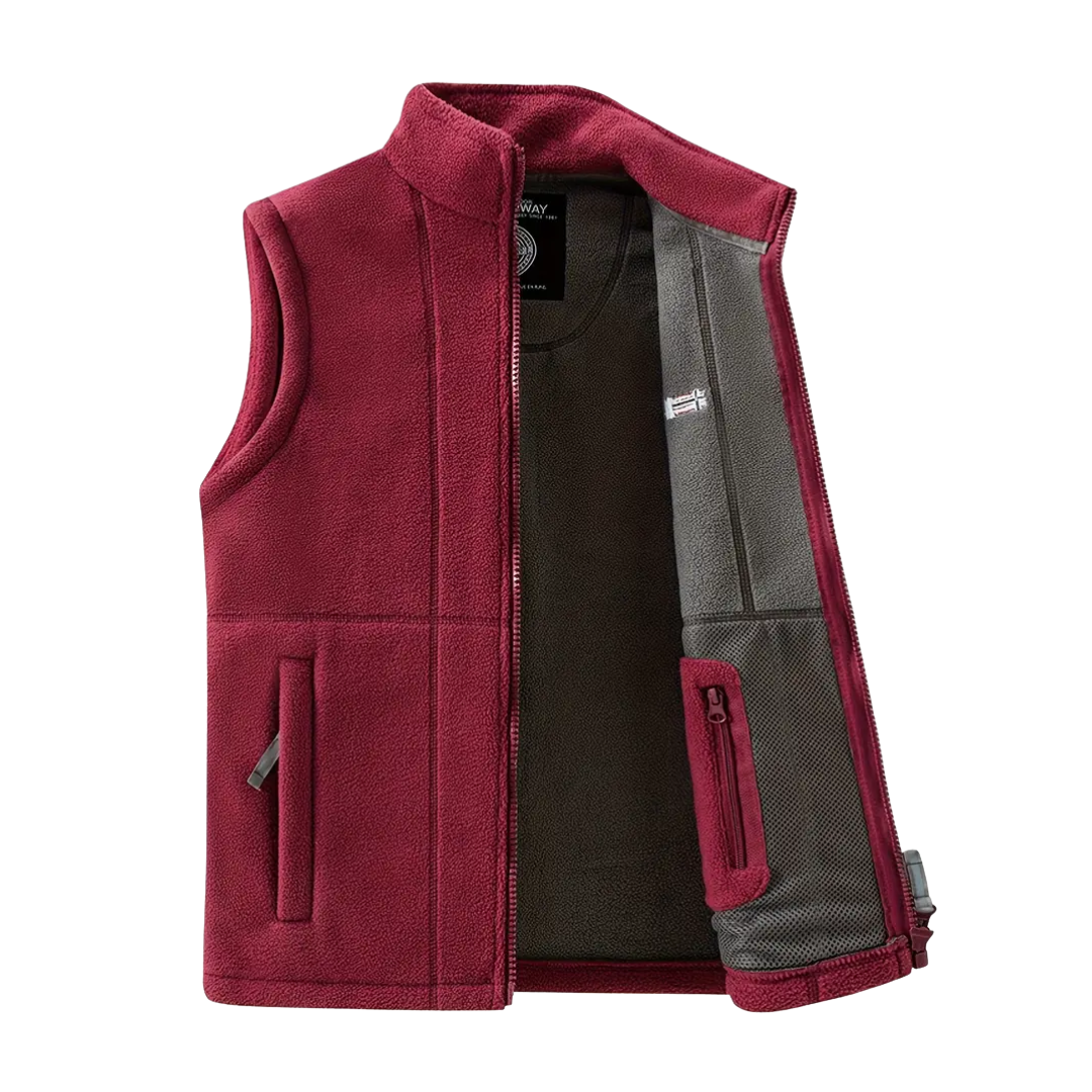 Gilet polaire homme sans manches à col montant et poches zippées 4