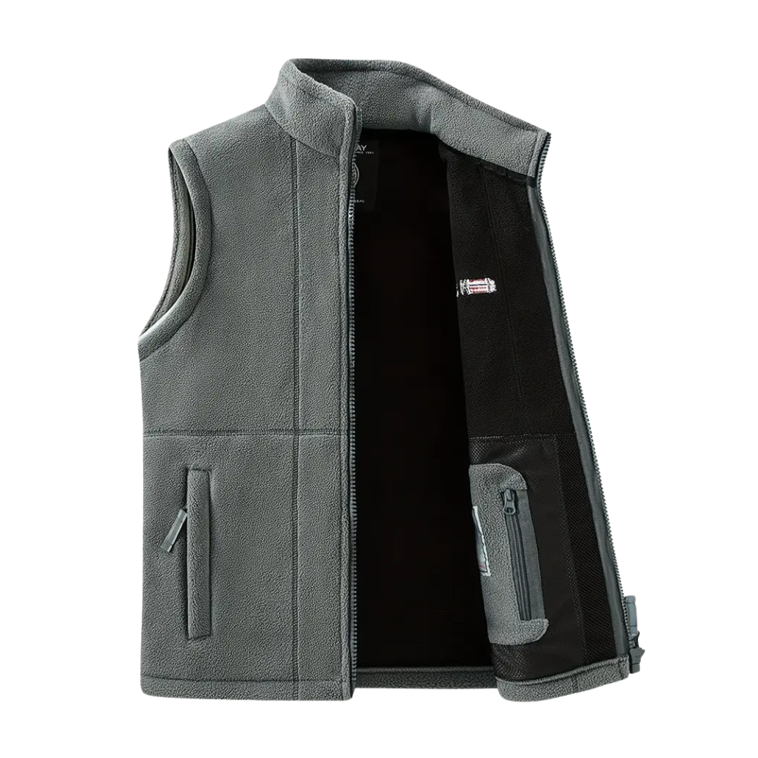Gilet polaire homme sans manches à col montant et poches zippées 5