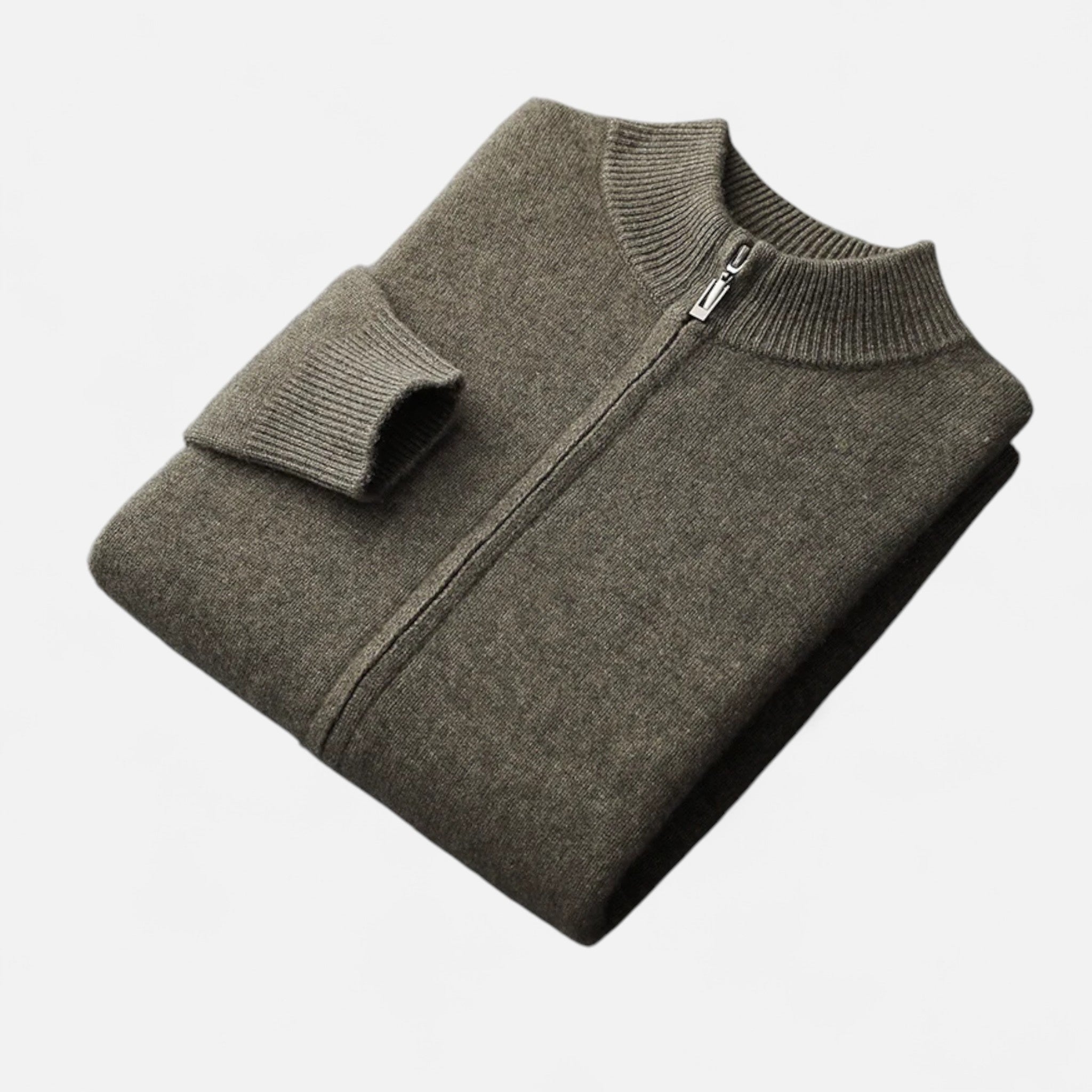 Gilet zippé homme en laine à col montant 1