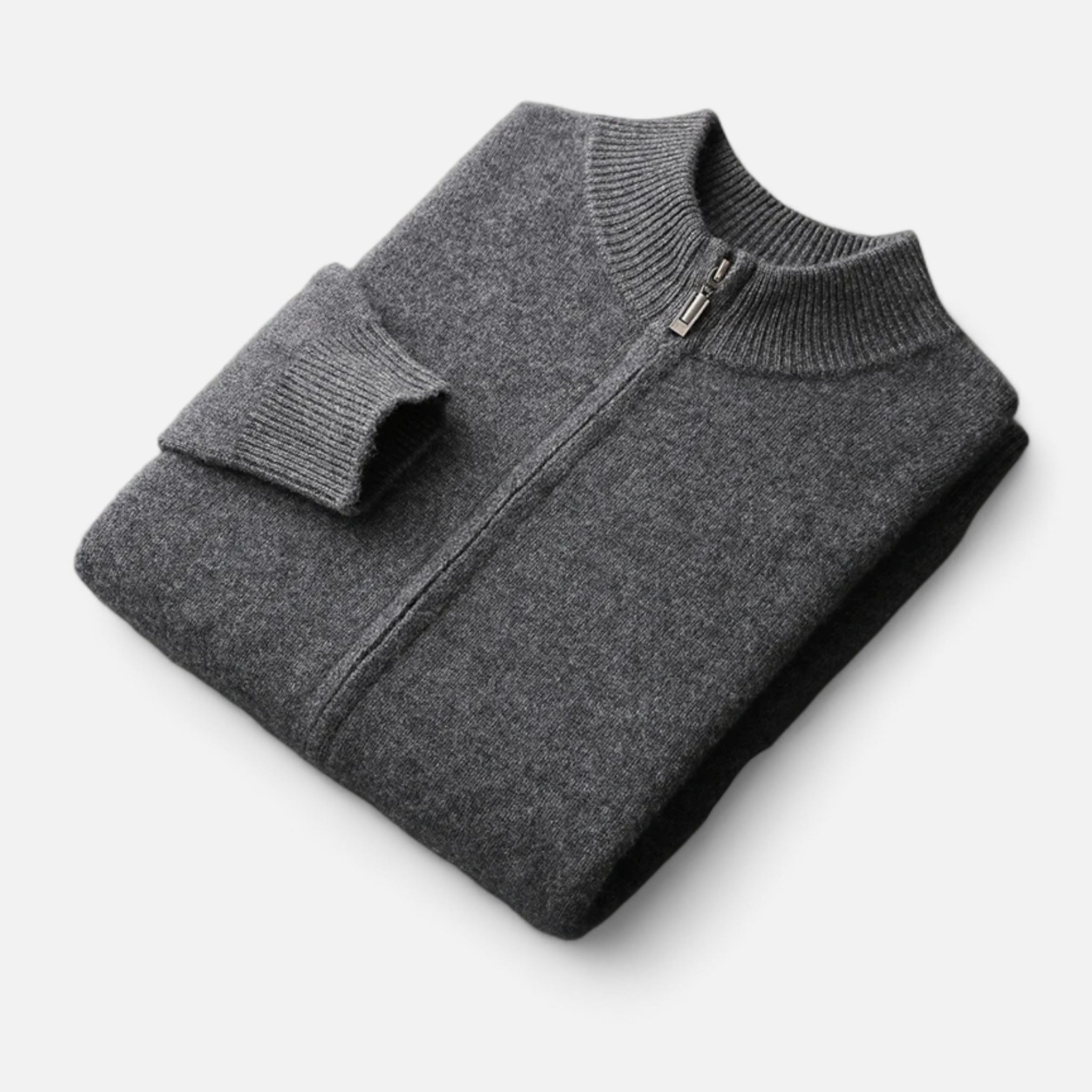 Gilet zippé homme en laine à col montant 5
