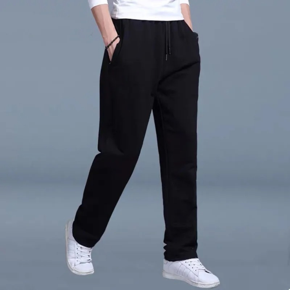 Jogging homme coupe droite à cordon de serrage avec poches 1