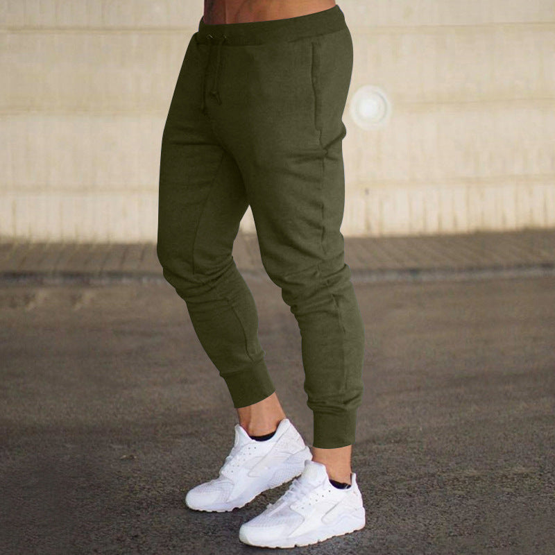 Jogging homme fuselé en coton à chevilles élastiquées et cordon de serrage 1