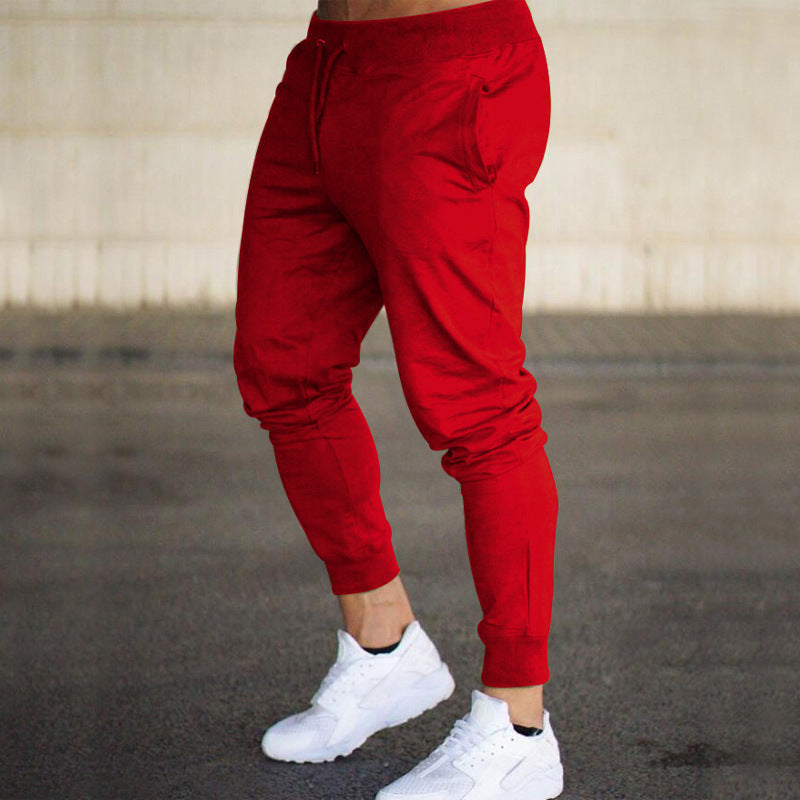 Jogging homme fuselé en coton à chevilles élastiquées et cordon de serrage 2