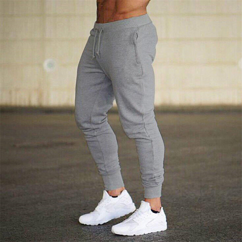 Jogging homme fuselé en coton à chevilles élastiquées et cordon de serrage 4