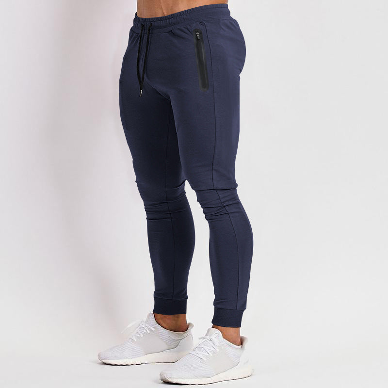 Jogging homme fuselé en coton à poches zippées dissimulées 1