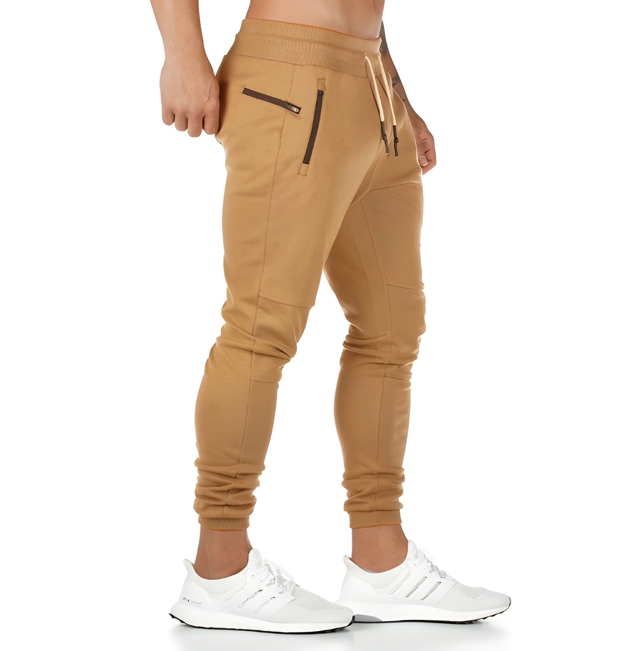 Jogging homme sportif fuselé à poches zippées 1