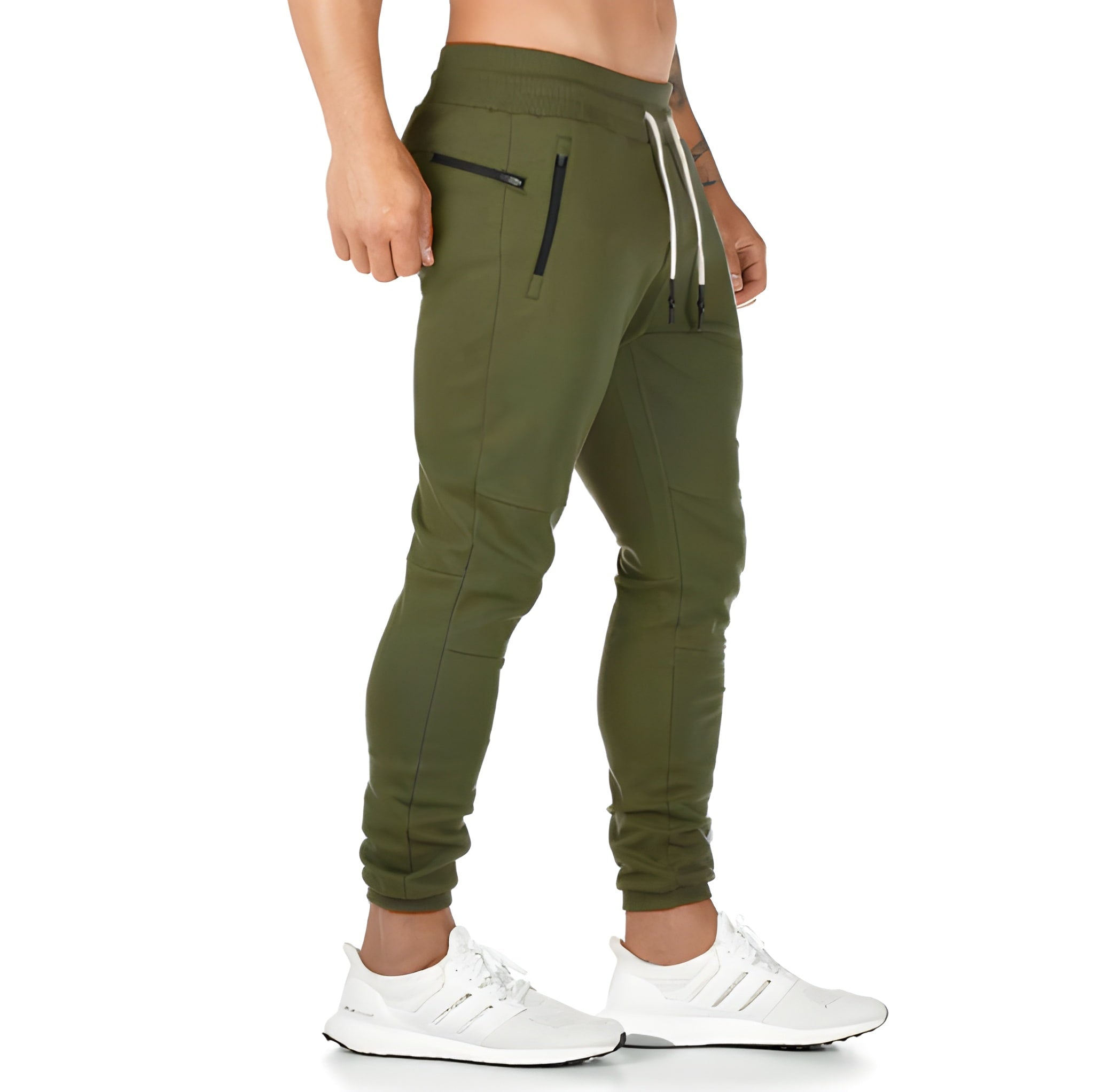 Jogging homme sportif fuselé à poches zippées 4