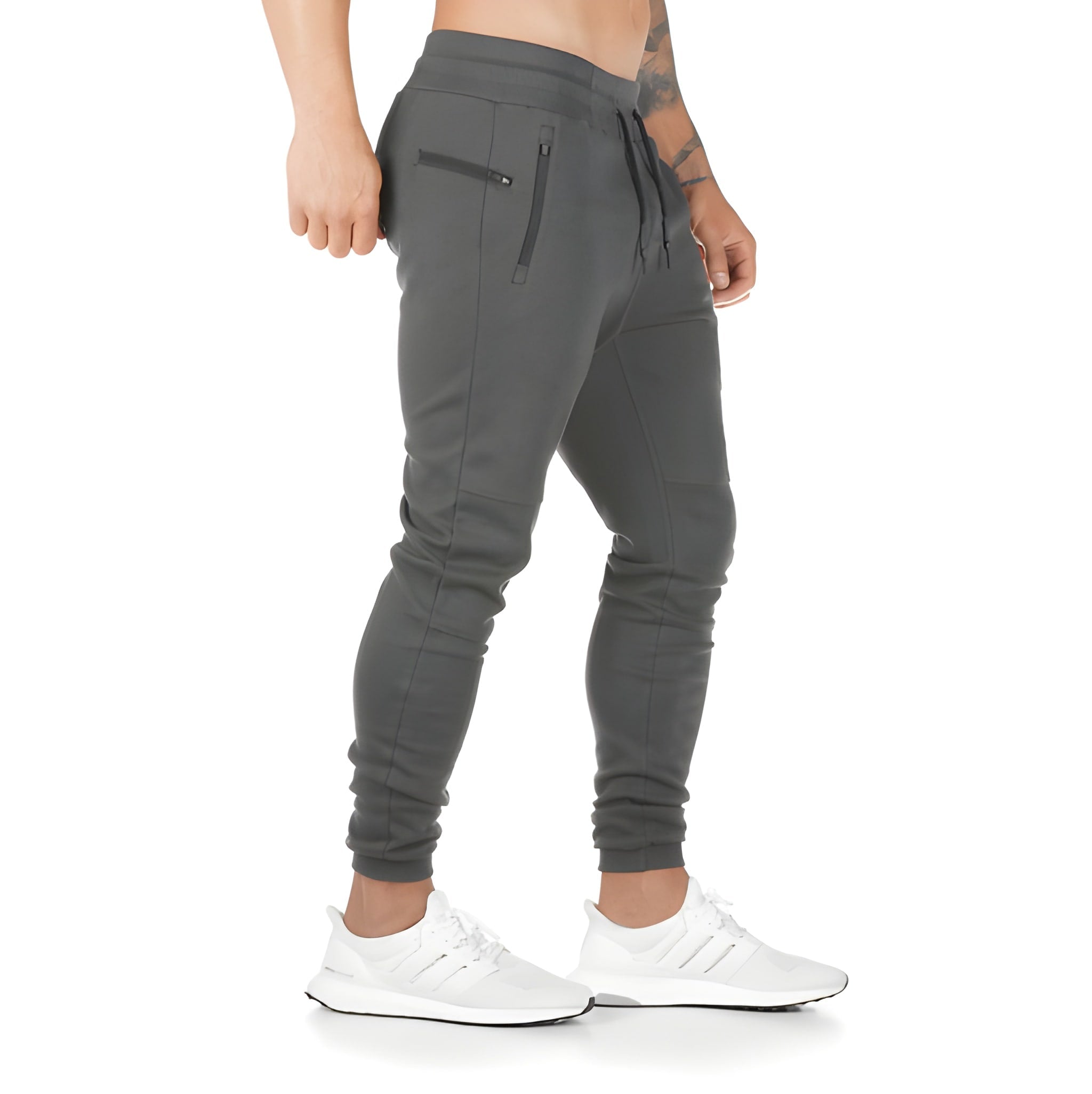 Jogging homme sportif fuselé à poches zippées 5