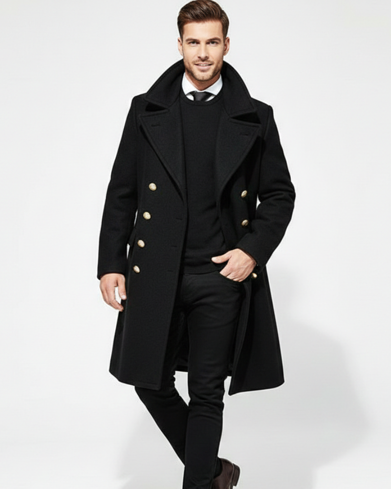 Manteau caban homme en laine à double boutonnage 2