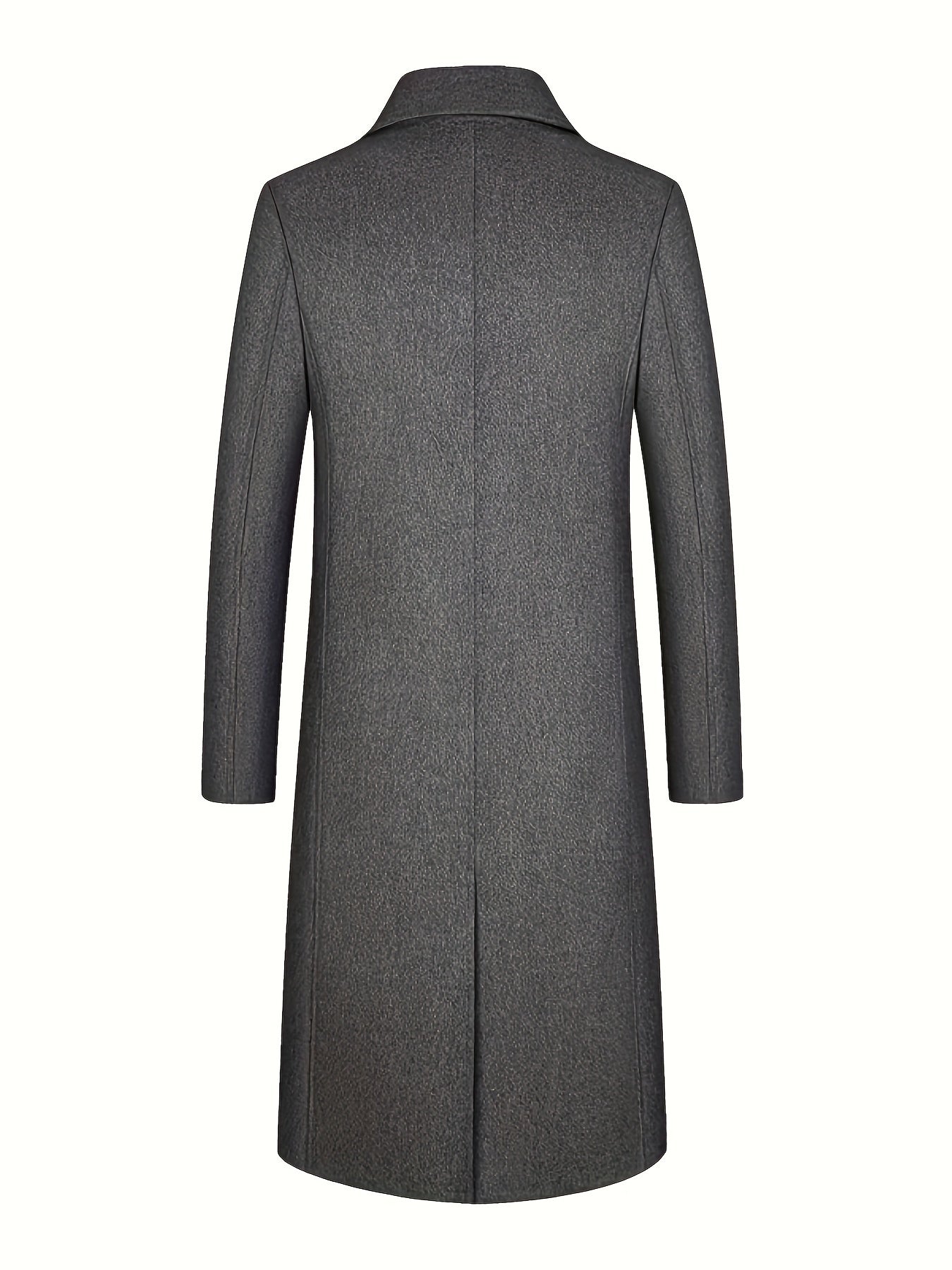 Manteau en laine homme long à col cranté et poches latérales 3