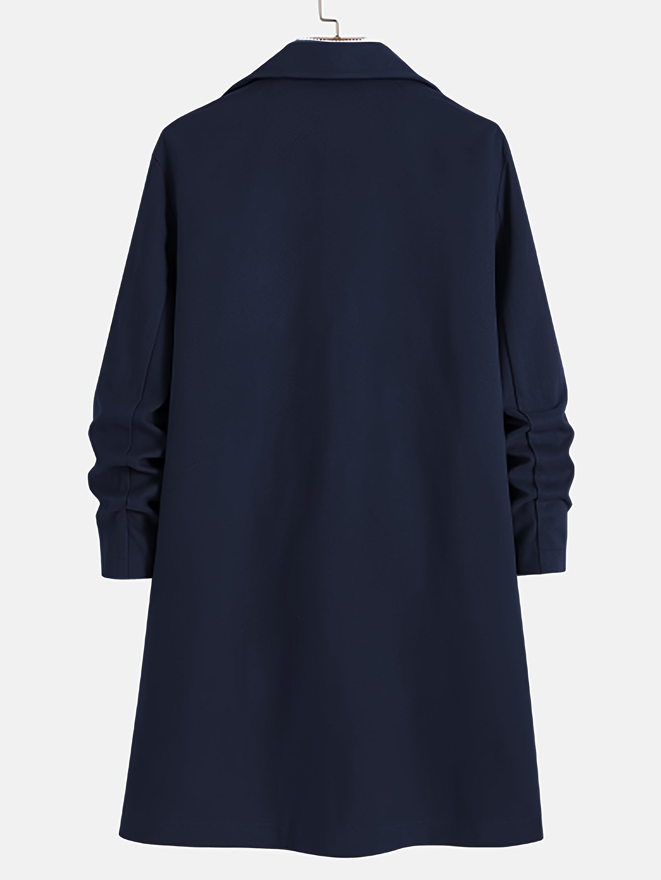Manteau en laine homme long à col cranté et poches passepoilées 11