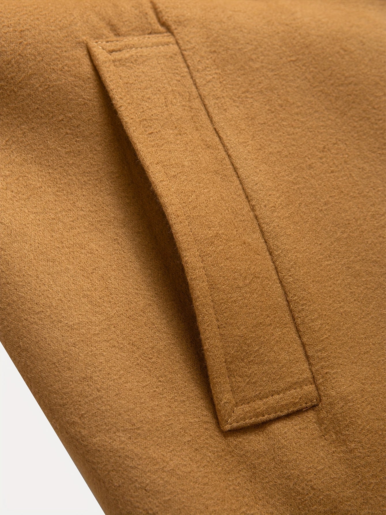 Manteau en laine homme long à col cranté et poches passepoilées 6