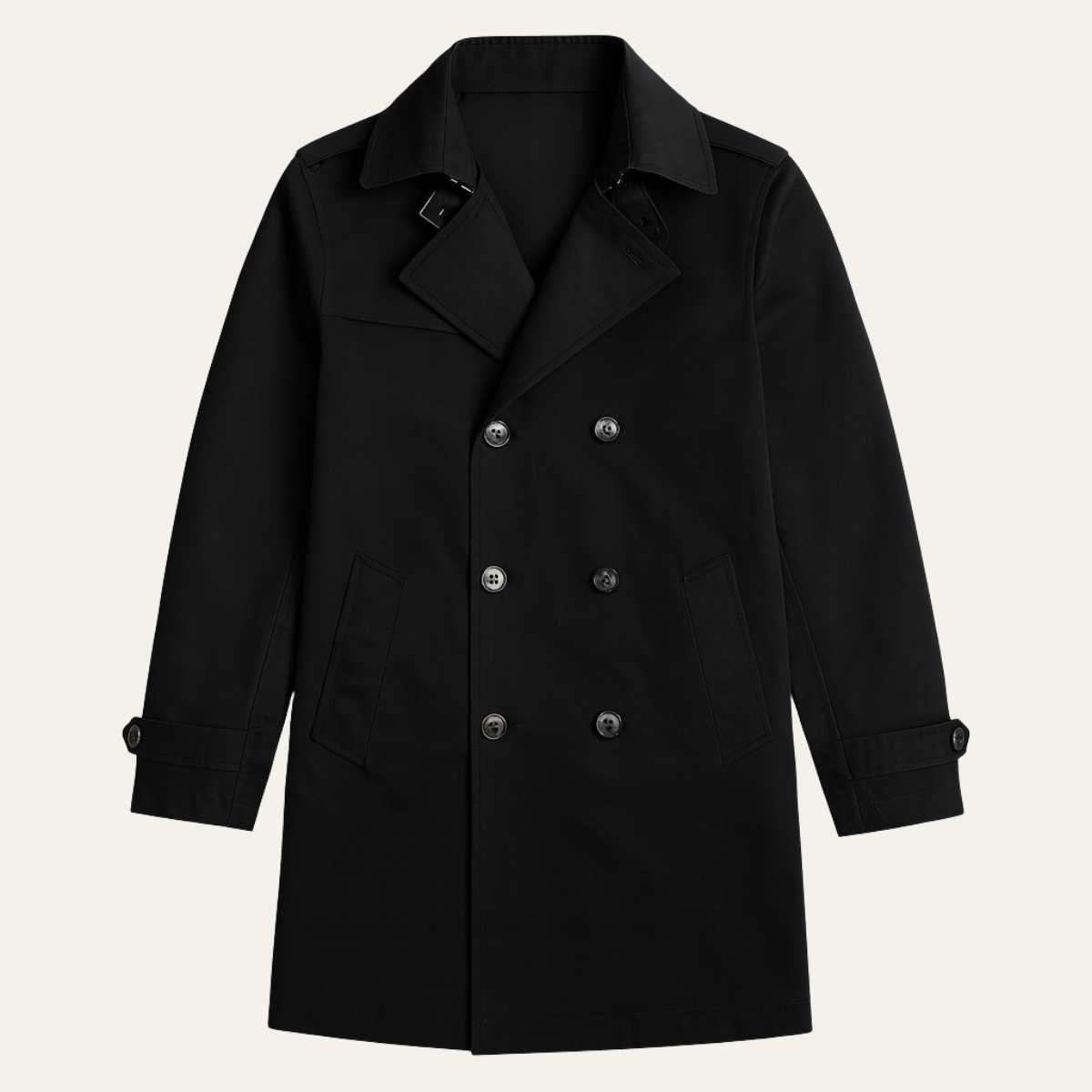 Manteau en laine homme long à double boutonnage et coupe ajustée 6
