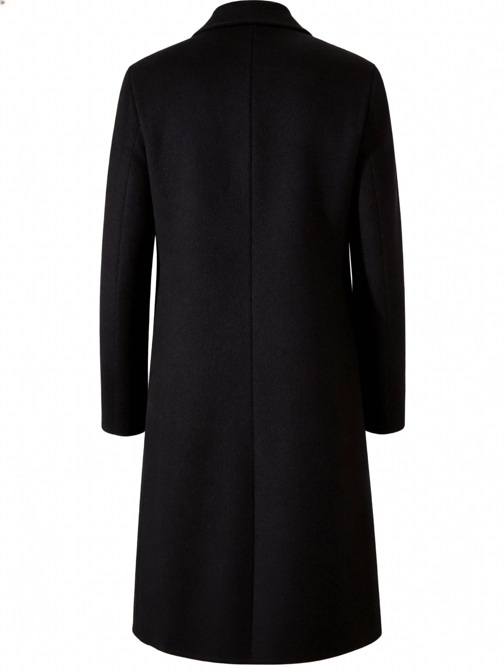 Manteau en laine homme long à simple boutonnage et coupe droite 12