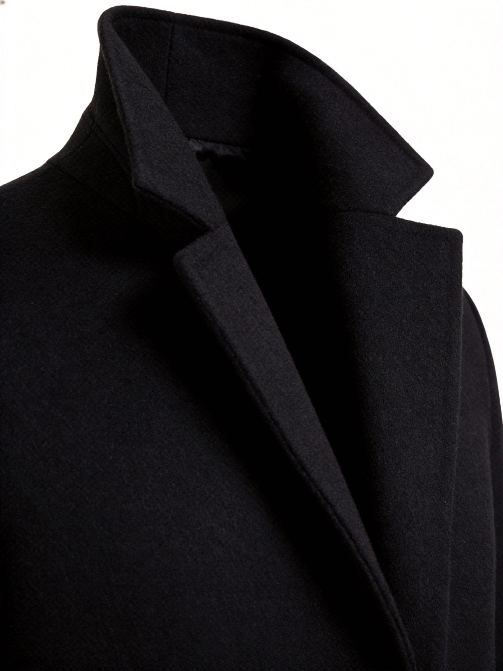 Manteau en laine homme long à simple boutonnage et coupe droite 15
