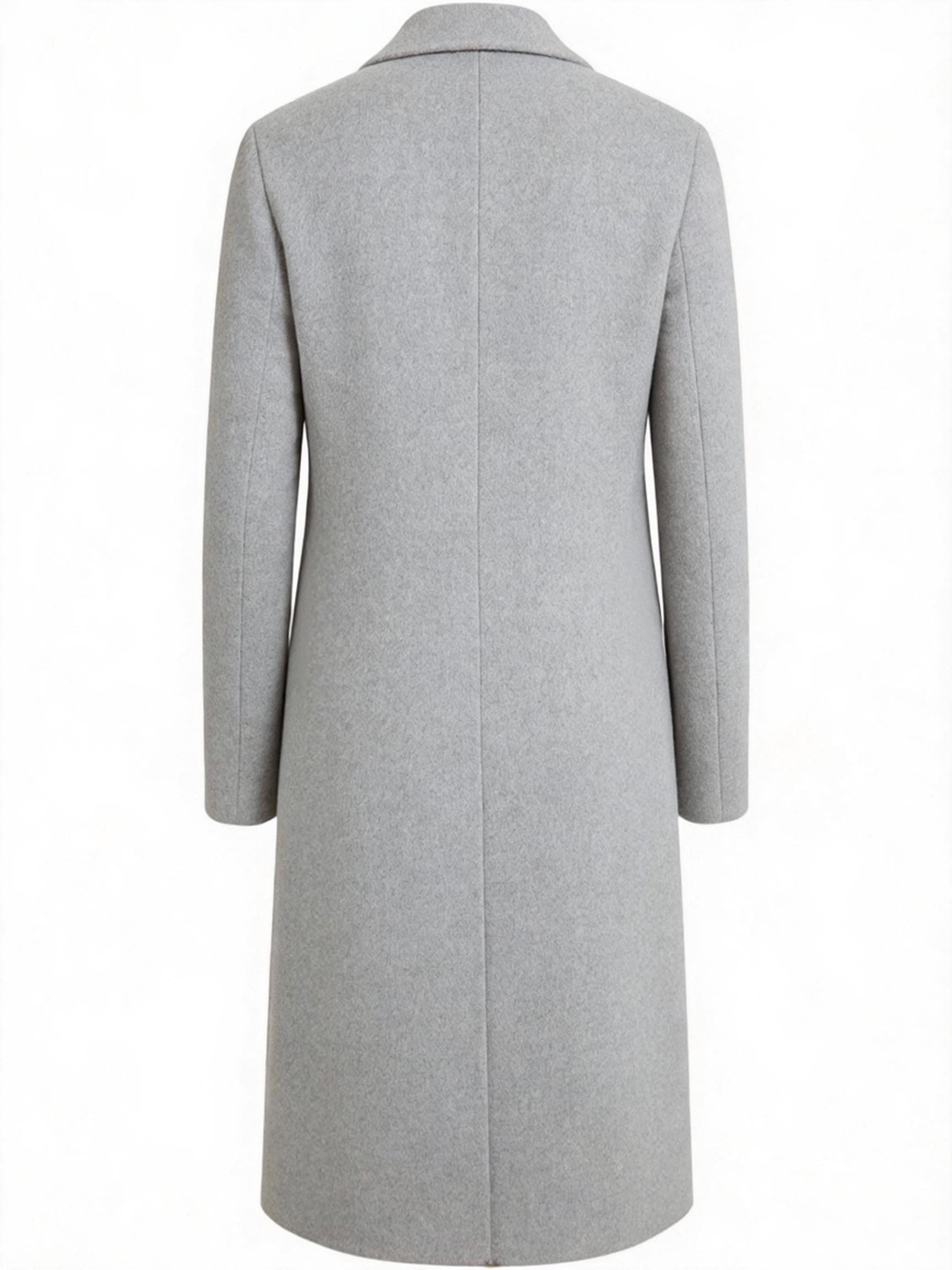 Manteau en laine homme long à simple boutonnage et coupe droite 24