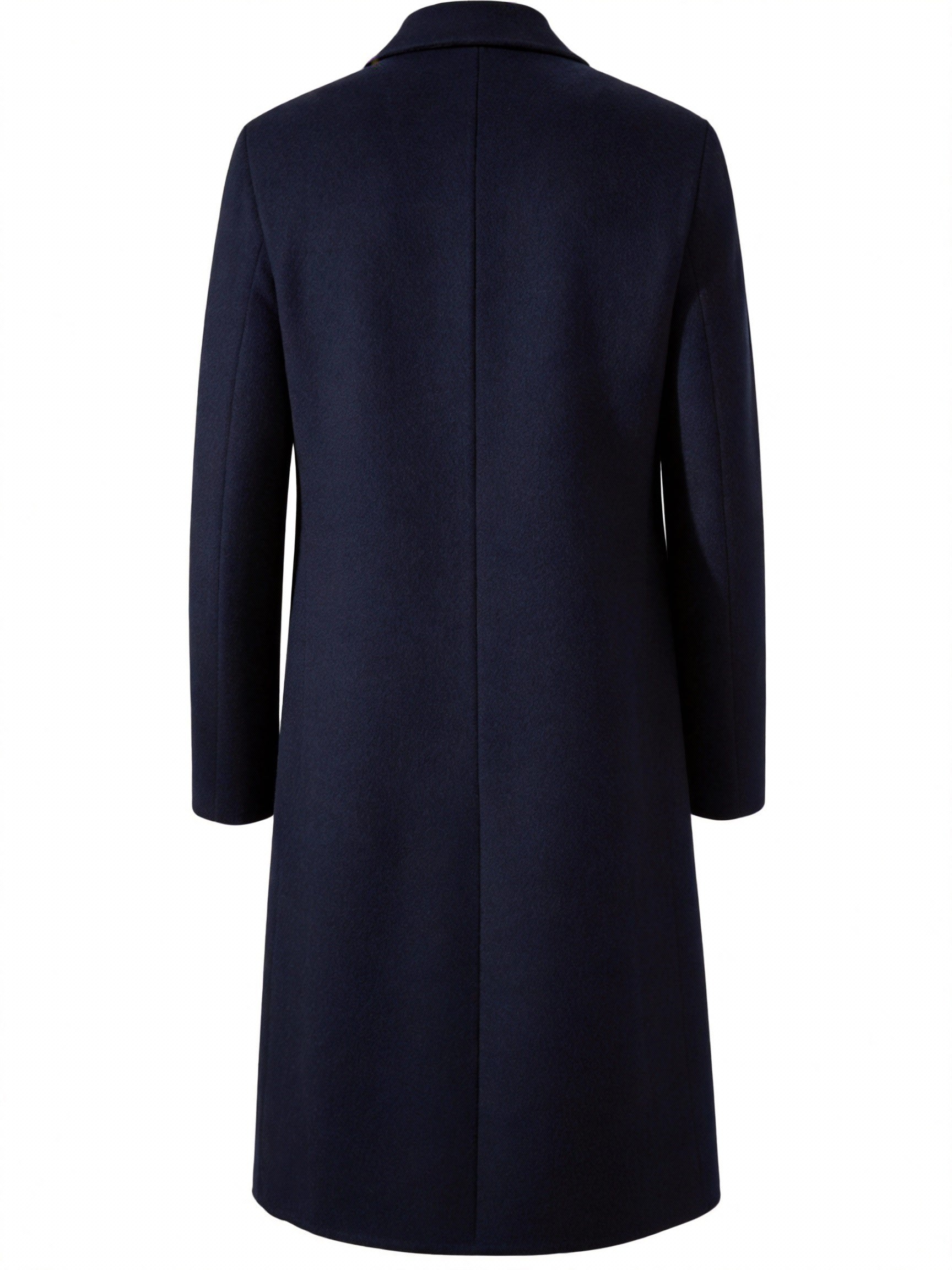 Manteau en laine homme long à simple boutonnage et coupe droite 7