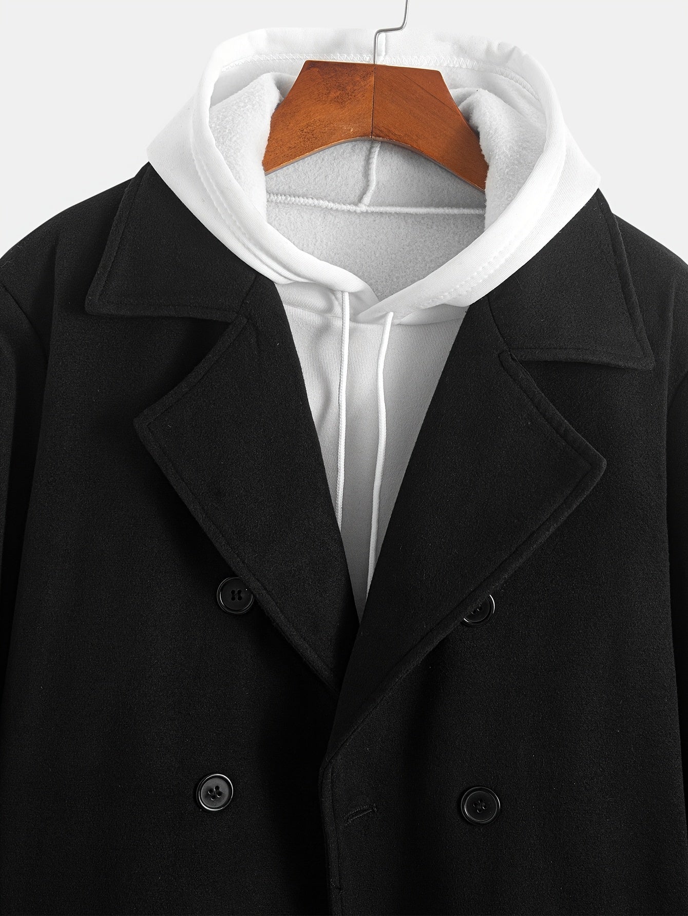 Manteau en laine homme mi-long à double boutonnage et coupe ajustée 5