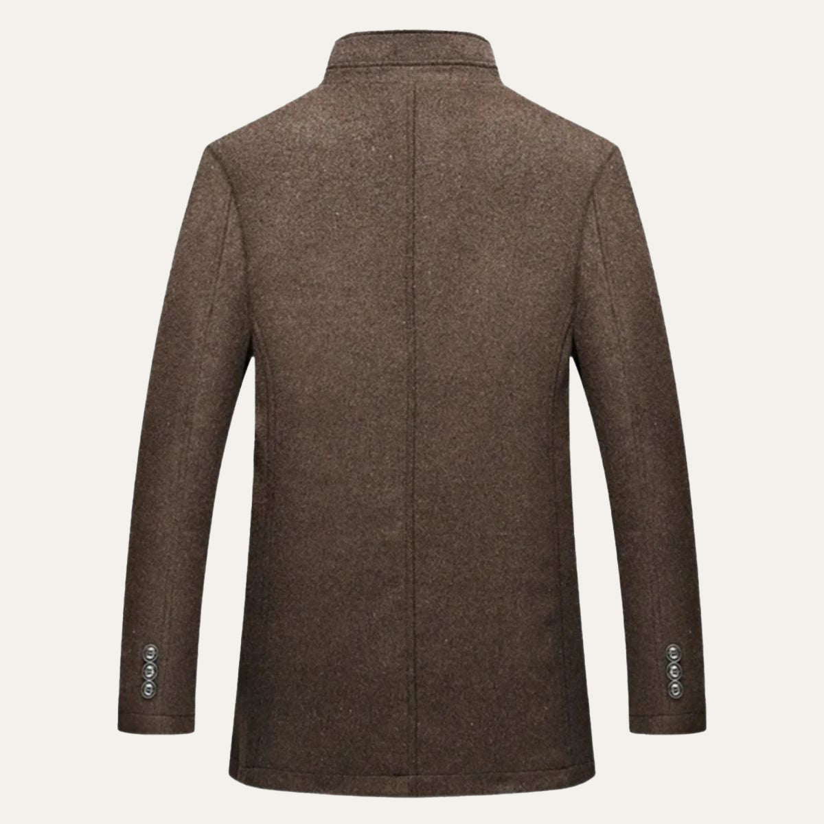 Manteau homme à col montant boutonné coupe droite 4