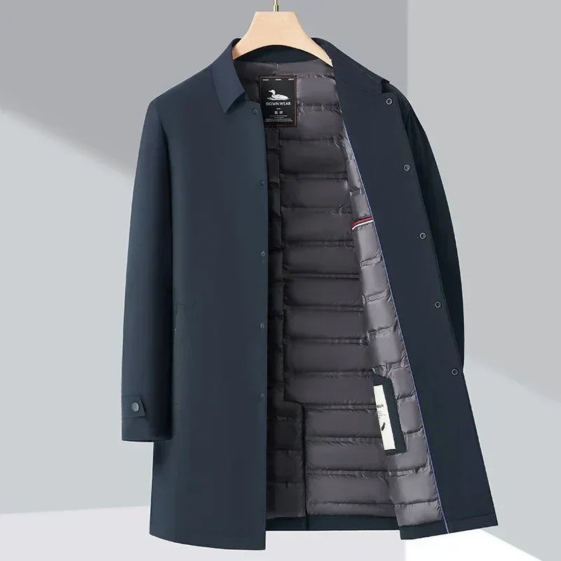 Manteau matelassé mi-long homme isolant à col chemise 1