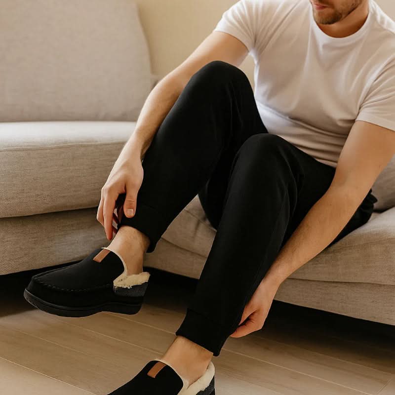 Pantoufles mocassins homme doublées en laine synthétique 6