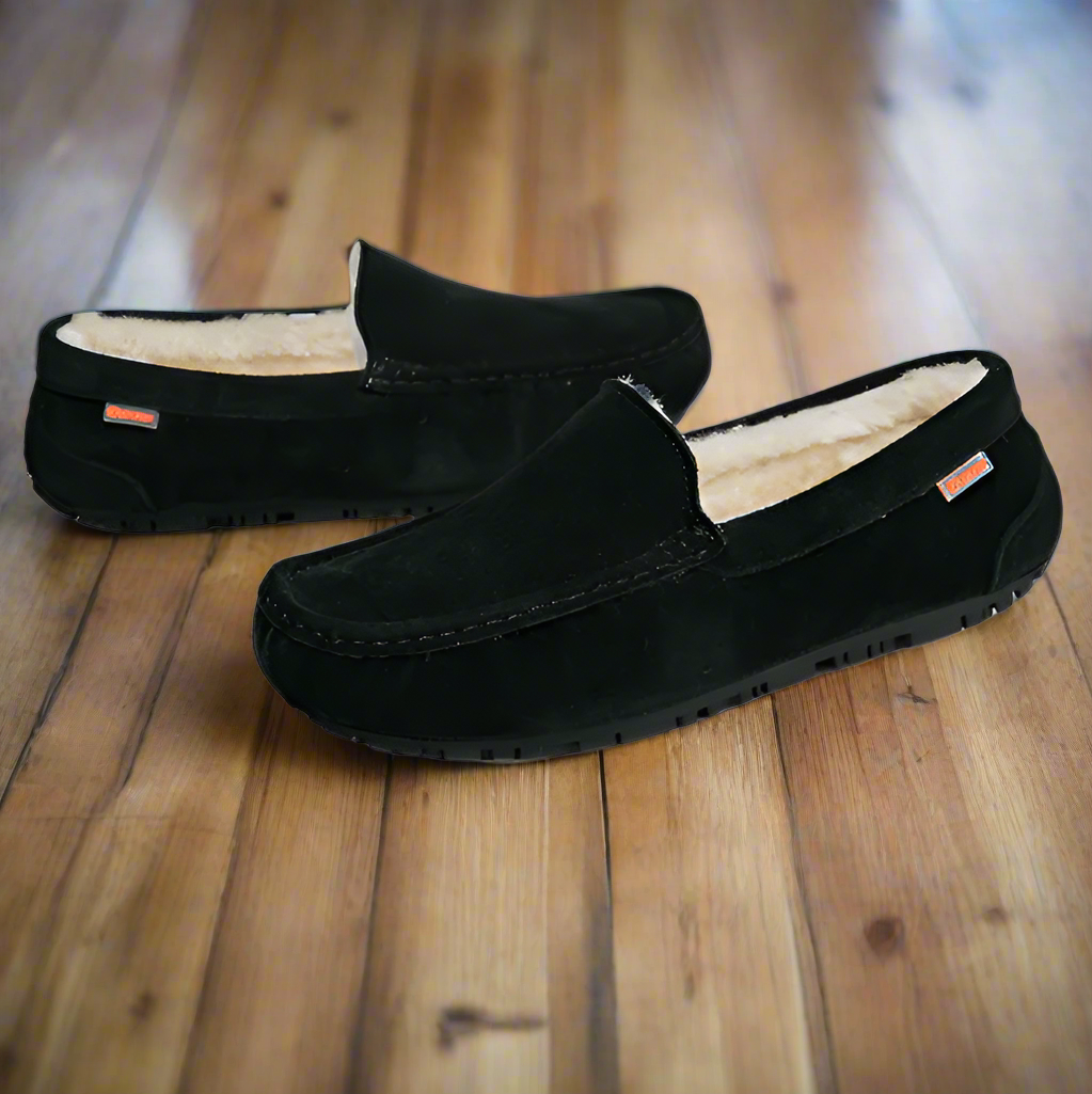 Pantoufles mocassins homme doublées sherpa à semelle antidérapante 2