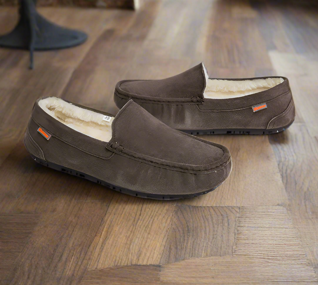 Pantoufles mocassins homme doublées sherpa à semelle antidérapante 3