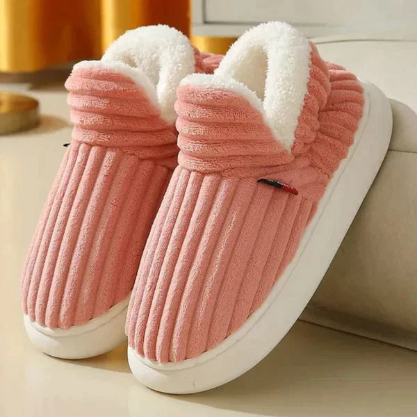 Pantoufles montantes homme doublées peluche à côtes et semelle antidérapante 5