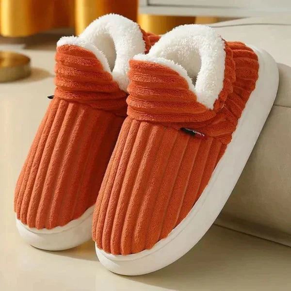 Pantoufles montantes homme doublées peluche à côtes et semelle antidérapante 6