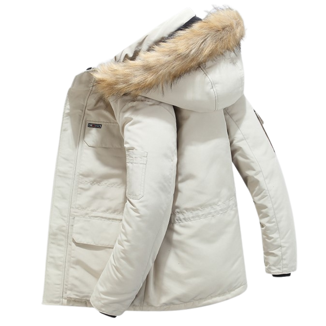 Parka courte homme à capuche en fausse fourrure 7