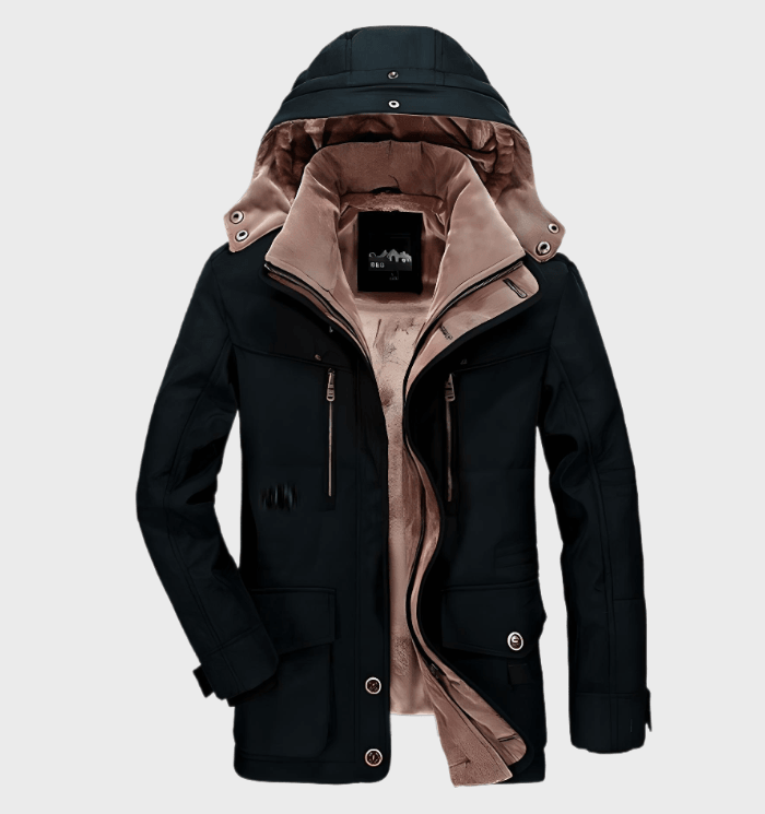 Parka homme à capuche à col montant et poches à rabat 3
