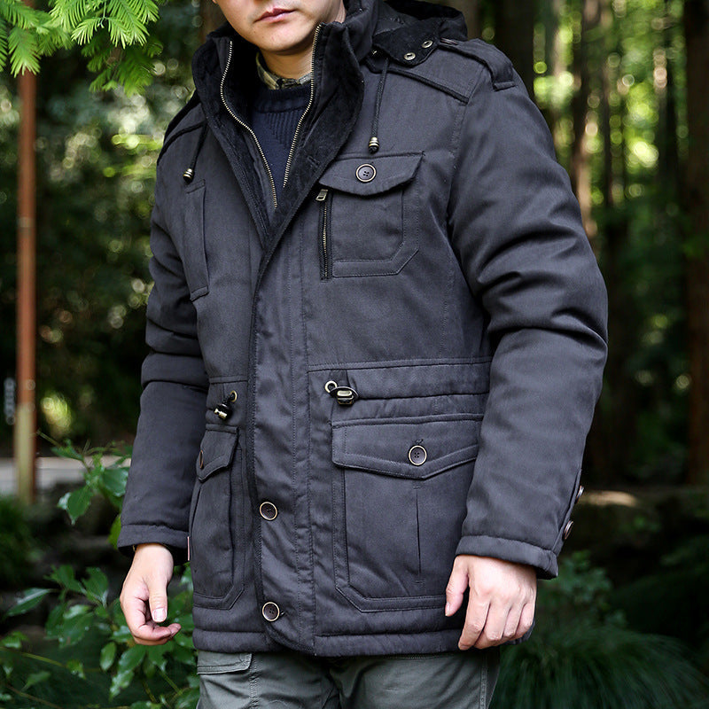 Parka homme à capuche et cordon de serrage à la taille 1